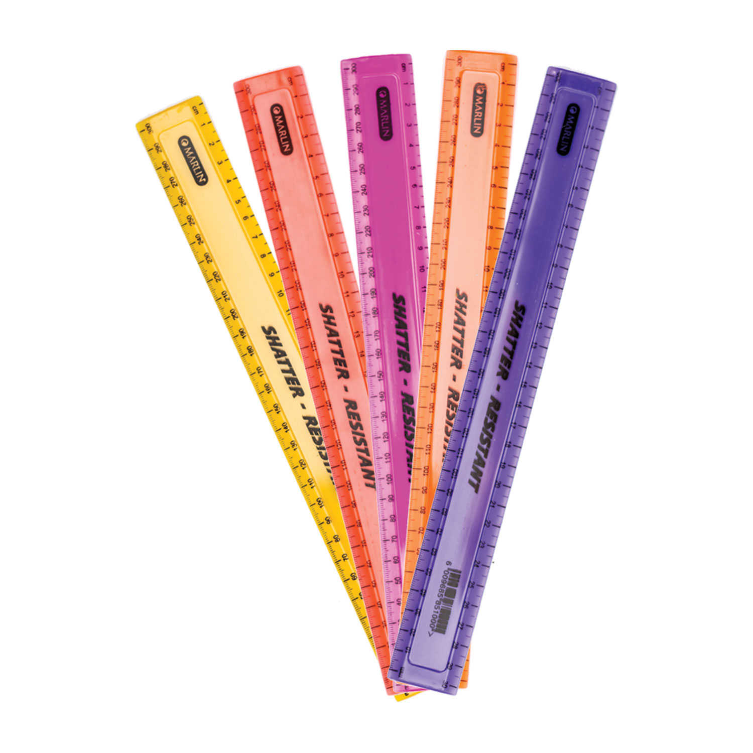 Edo Rulers 30cm 10’s Assorted Colours 17g