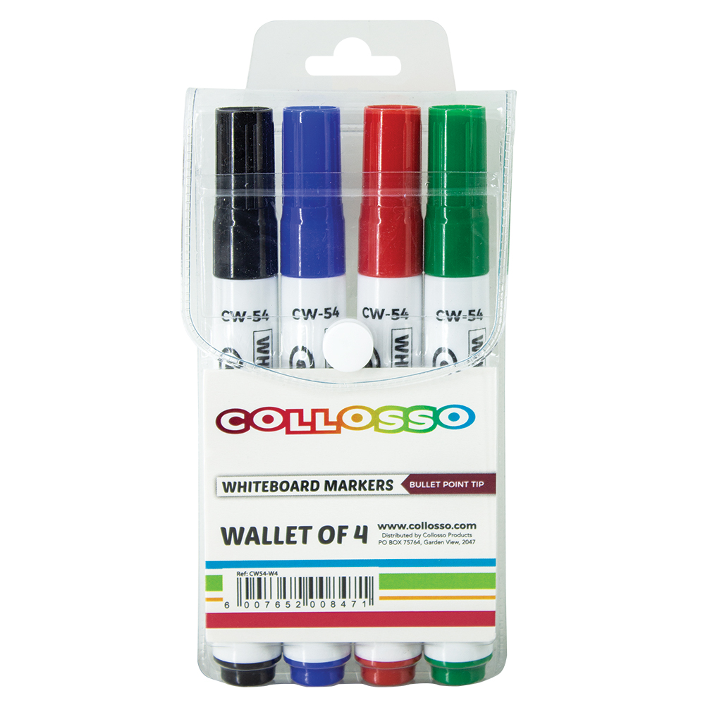 Whiteboard Markers Bullet Point Wallet of 4