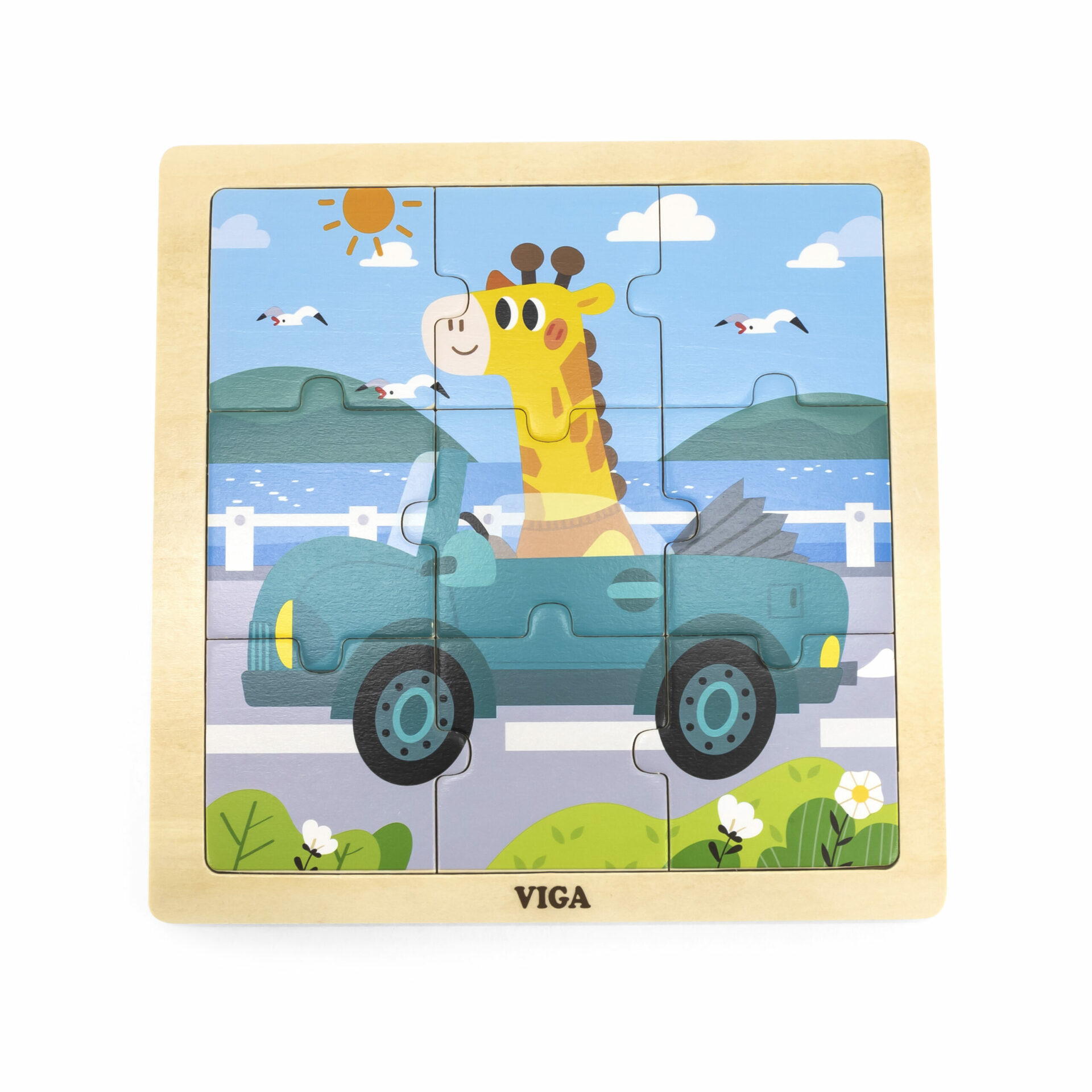 9 Piece Wooden Puzzle - Car