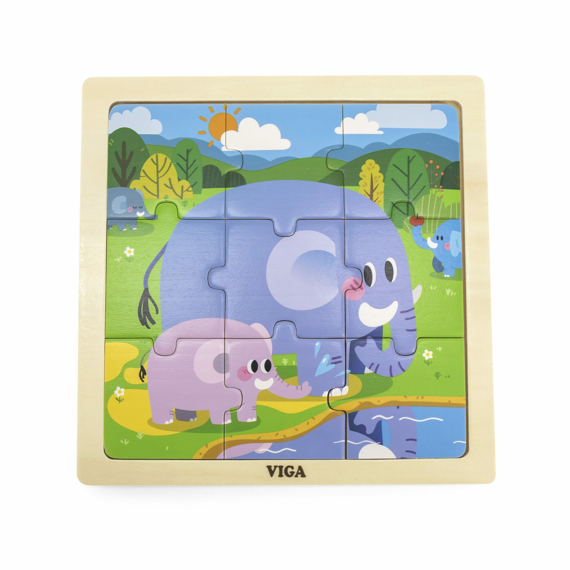 9 Piece Wooden Puzzle - Elephant