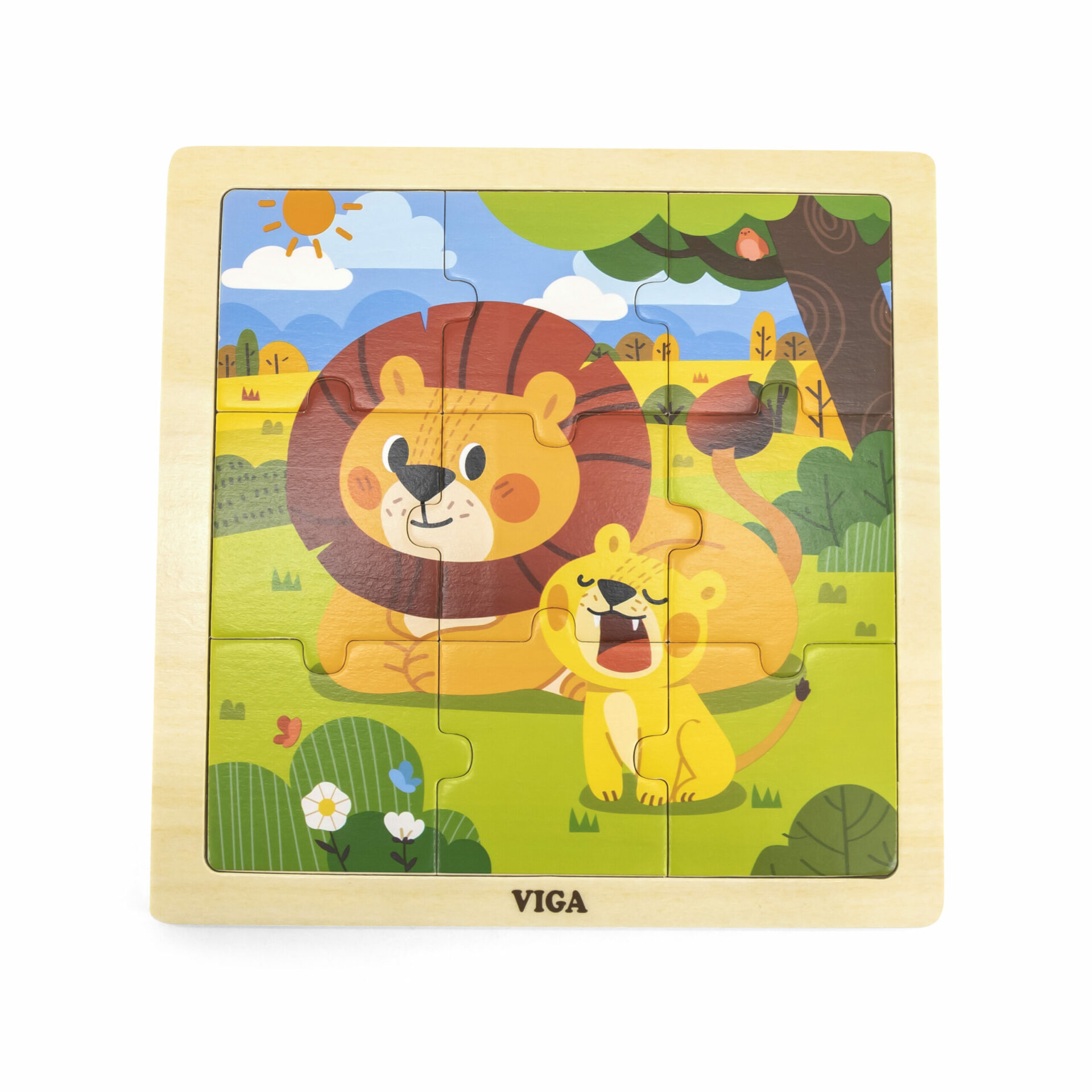 9 Piece Wooden Puzzle - Lion