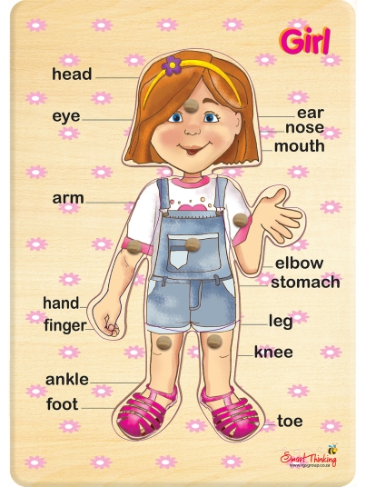 My Body 6 Piece Peg Puzzle - Girl