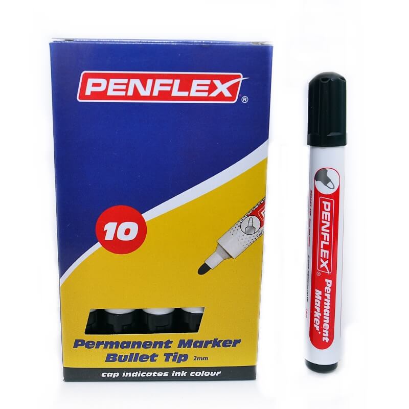 PM15-Permanent-Marker-Bullet-Tip-Box-10-Black