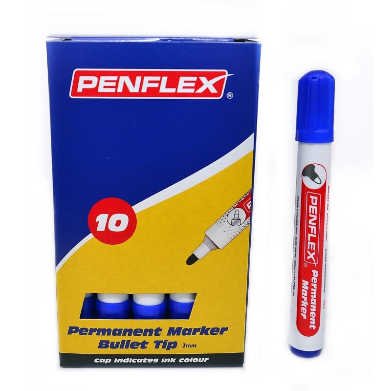 PM15-Permanent-Marker-Bullet-Tip-Box-10-Blue