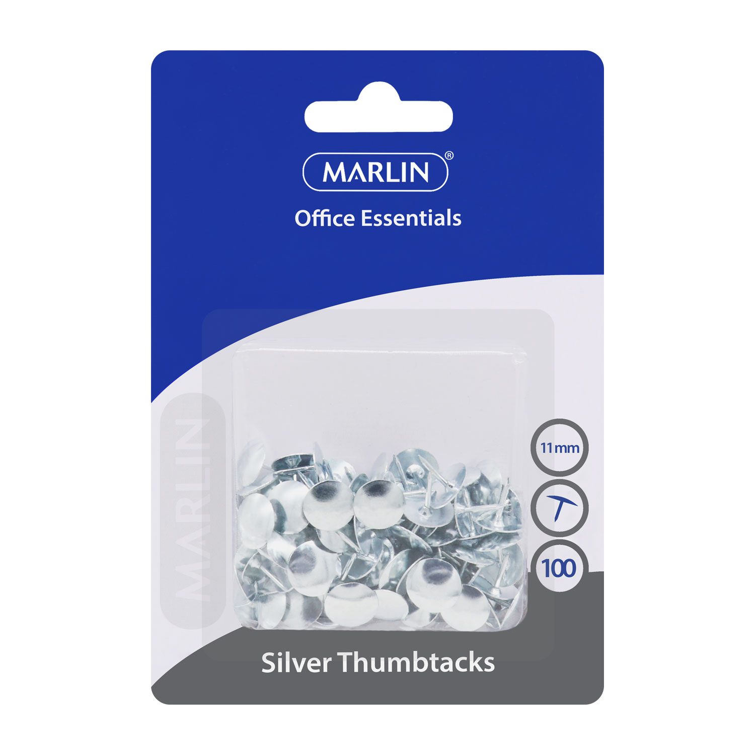 SM165_Marlin-Silver-thumbtacks-drawing-pins-11mm-100s-blister-pack