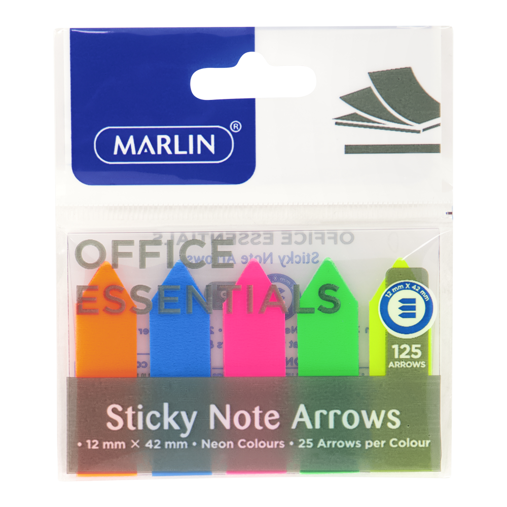 Marlin Office Essentials Neon Sticky Note Arrows