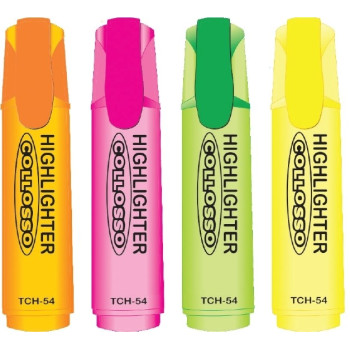COLLOSSO Highlighters Chisel Tip - Wallet Of 4