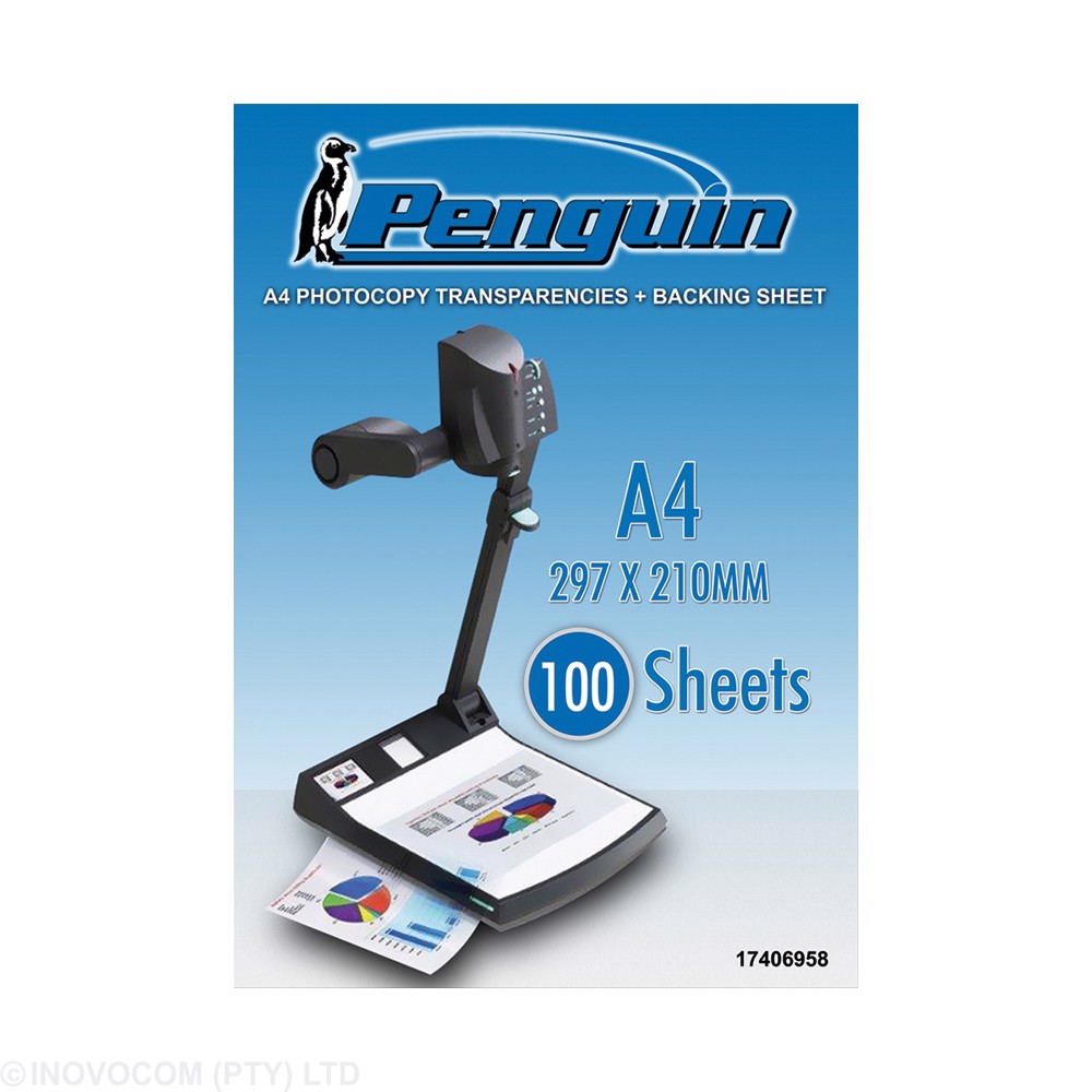 Penguin Photo Copy Transparency With Backing Sheet 100 Sheets A:4