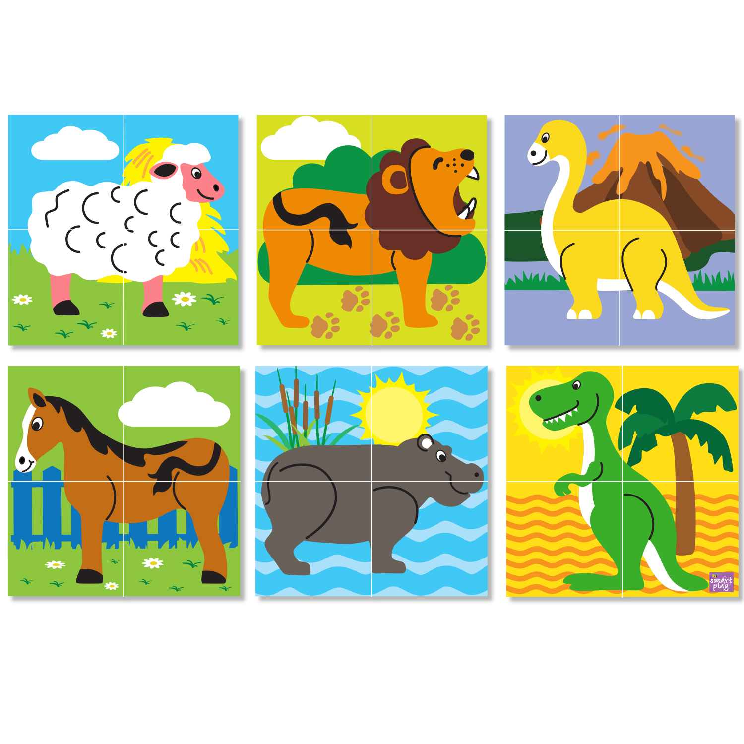 Animal Cube 4 Piece Puzzle